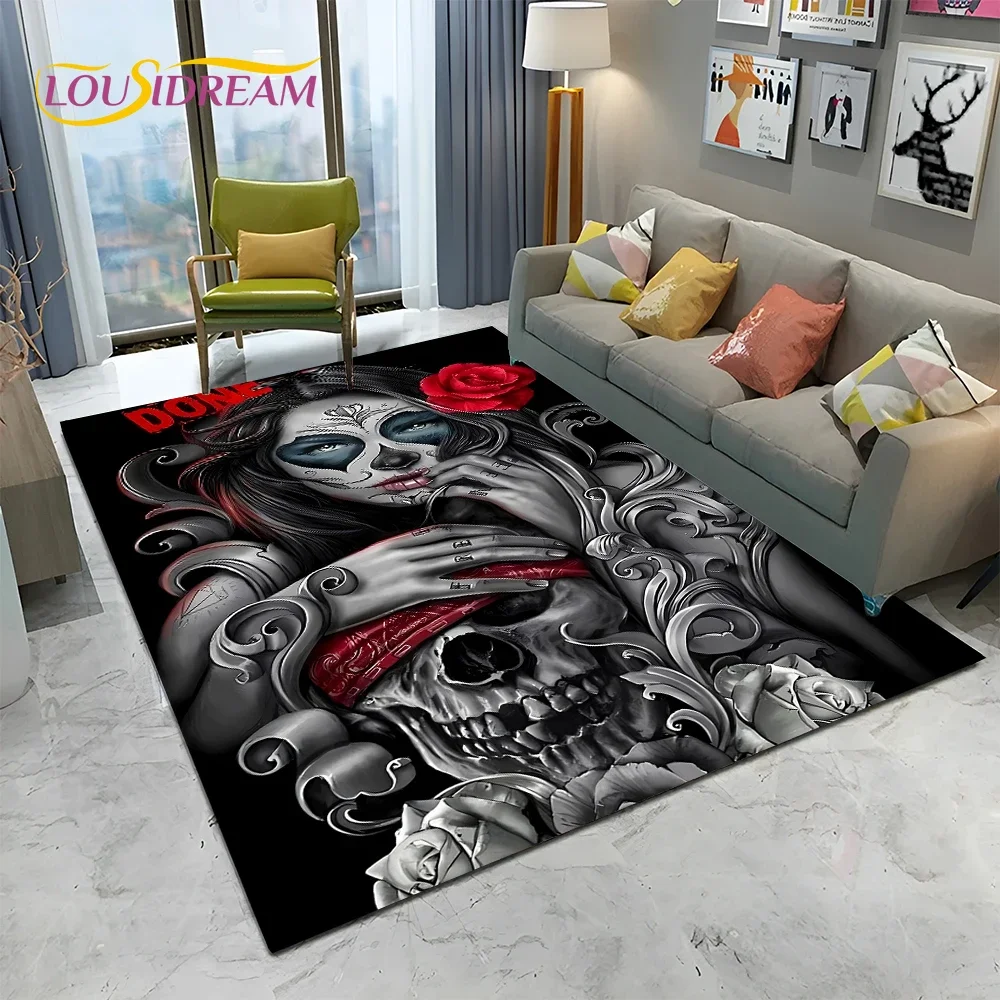 Horror Gothic Female Skull Dea - Home Textiles Sale recension och pris