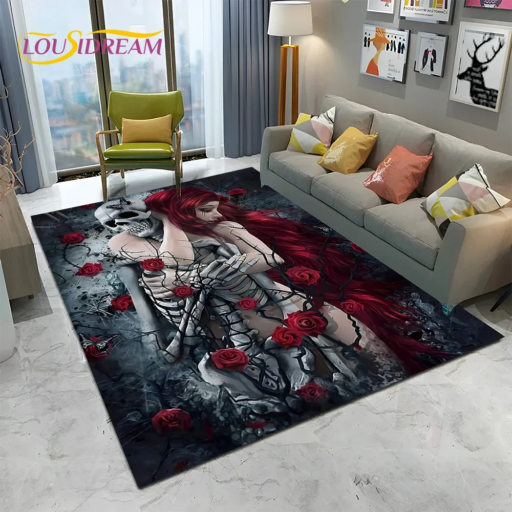Horror Gothic Female Skull Dea - Home Textiles Sale recension och pris