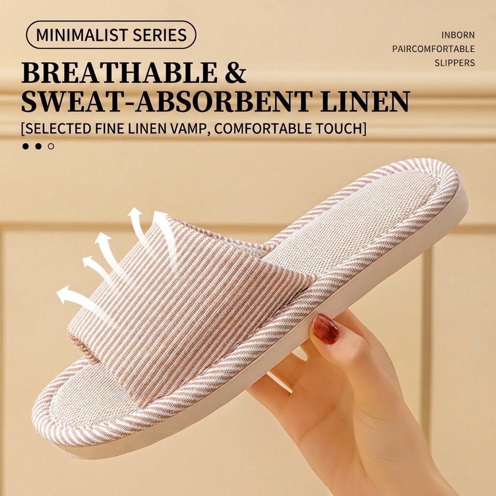 Breathable Flax Linen Slippers - Home Textile recension och pris